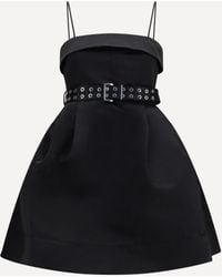 Ganni - Short Satin Dress With A Full Skirt - Lyst