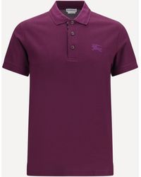 Burberry - Cotton Polo Shirt With Embroidered Logo - Lyst