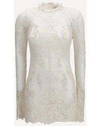 Blumarine - Embroidered Lace Mini Dress - Lyst