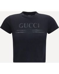 Gucci - Cotton Jersey T-Shirt With Devoré Detail - Lyst