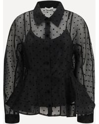 Ganni - Polka Dot Organza Shirt - Lyst