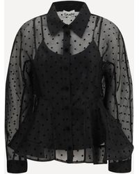 Ganni - Polka Dot Organza Shirt - Lyst