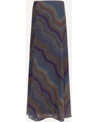 Missoni - Sequined Chevron Lamé Viscose Long Skirt - Lyst