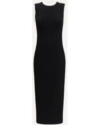 Balmain - Sleeveless Torsade Knit Long Dress - Lyst