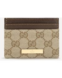 Gucci - Gg Monogram Card Holder With Logo Plaque - Lyst