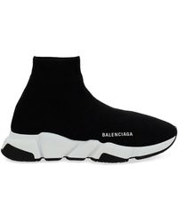 Balenciaga Black & White Recycled Knit Speed Runners