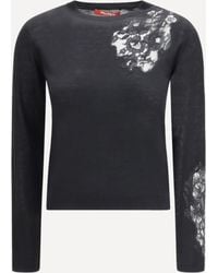 Max Mara - Wool Sweater With Lace Inserts - Lyst