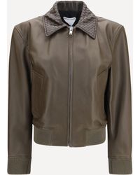 Bottega Veneta - Glossy Leather Jacket - Lyst
