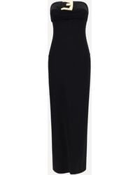 Balmain - Long Stretch Viscose Dress - Lyst