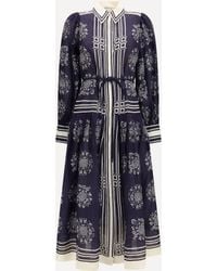 ALÉMAIS - Banderra Floral Print Midi Shirt Dress - Lyst