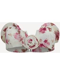 Magda Butrym - Sculptural Floral-Print Bandeau Swim Top - Lyst