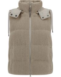 Brunello Cucinelli - Hooded Down Vest - Lyst