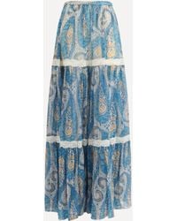 Etro - Silk Crepon Maxi Skirt - Lyst