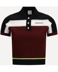 CASABLANCA - Striped Short-Sleeve Polo Shirt - Lyst