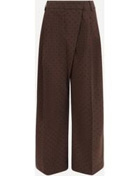 Ganni - Flocked Plaid Crossover Pants - Lyst
