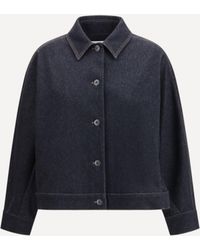 Max Mara Pure - Denim Print Jersey Jacket - Lyst