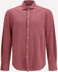 Brunello Cucinelli - Linen And Cotton Knit Shirt - Lyst