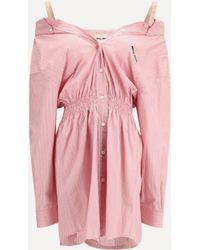 Miu Miu - Short Striped Dress - Lyst