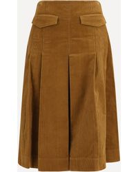 Tory Burch - Corduroy Pleated Skirt - Lyst