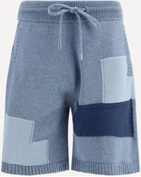Laneus - Patchwork Cotton Knit Shorts - Lyst