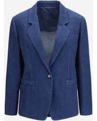 Giorgio Armani - Single-Breasted Denim Jacket - Lyst