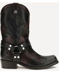 Versace - Sylvester Leather Cowboy Boots - Lyst