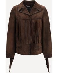 Golden Goose - Journey Leather Jacket With Fringes - Lyst