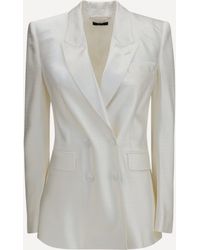 Tom Ford - Polka-Dot Satin Double-Breasted Blazer - Lyst
