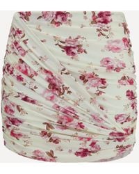Magda Butrym - Draped Floral-Print Swim Mini Skirt - Lyst