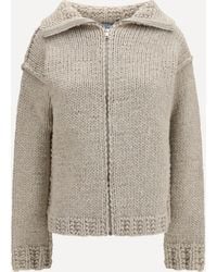 Prada - Wool Zip Cardigan - Lyst
