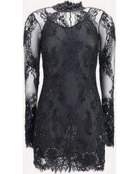 Blumarine - Embroidered Lace Mini Dress - Lyst