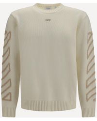 Off-White c/o Virgil Abloh - Arrow Fuzzy Crewneck Sweater - Lyst