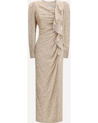 Alessandra Rich - Jacquard Draped Dress With Flounces - Lyst