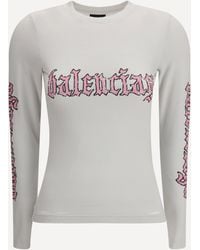 Balenciaga - T-Shirt A Maniche Lunghe Blackletter Script - Lyst