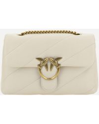 Pinko - Love Classic Leather Shoulder Bag - Lyst