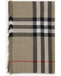 Burberry - Check Reversible Wool And Silk Scarf - Lyst