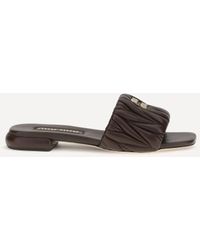 Miu Miu - Matelassé Nappa Leather Sandals - Lyst