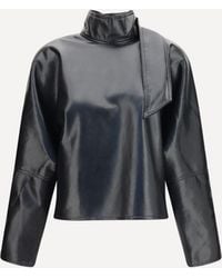 Agolde - Black Recycled Leather Shirt - Lyst