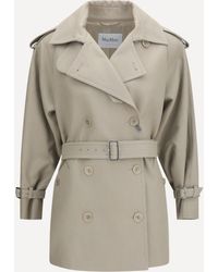 Max Mara - Short Cotton Trench Coat - Lyst