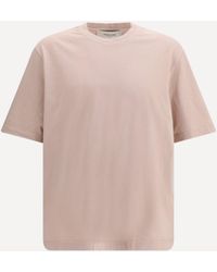 Golden Goose - T-Shirt With An Embossed Reverse Golden Logo - Lyst