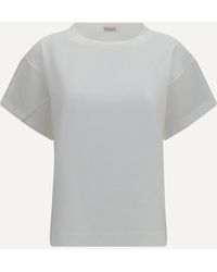 Brunello Cucinelli - Cotton T-Shirt With Sheer Sleeves And Side Panels - Lyst
