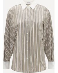 Brunello Cucinelli - Dazzling Stripes Cotton Shirt - Lyst