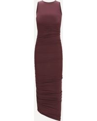 Wolford - Asymmetric Semi-Sheer Midi Dress Wild Plum - Lyst