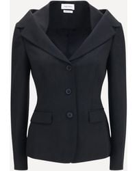 McQueen - Structured Off-Shoulder Jacket With Harness Details - Lyst