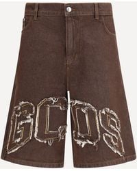 Gcds - Lounge Logo Denim Shorts - Lyst