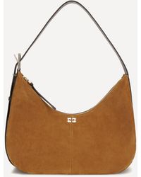 Ganni - Suede Vegan Shoulder Bag - Lyst