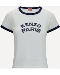 KENZO - Paris Emblem Cotton T-Shirt - Lyst
