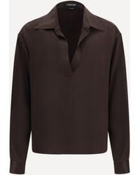 Tom Ford - Deep V-Neck Silk Shirt - Lyst