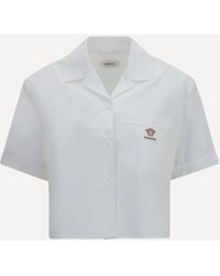 Versace - Cropped Cotton Poplin Shirt - Lyst