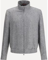 Brunello Cucinelli - Bomber Jacket Made By An Exquisite Blend Of Linen Wool And Silk - Lyst